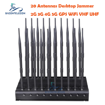 UHF ISO9001 κινητό Jammer 3.5Ghz 3.7Ghz 5.2Ghz 20 τηλεφωνικών σημάτων VHF κανάλια