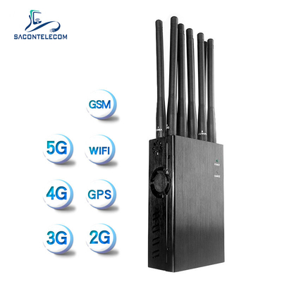 WiFi GPS Lojack 2G 3G 4G 5G Σημείο Jammer Blocker 10 κανάλια 10w Δύναμη 20m ακτίνα