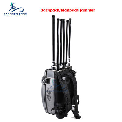 8 κανάλια 120W Manpack Jammer με ενσωματωμένη μπαταρία για μπλοκάρισμα σήματος 20-3000MHz