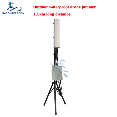 70w Ισχυρό Drone Signal Jammer Outdoor Fixed Waterproof 1,5km Distance