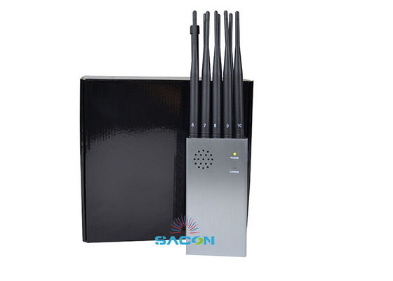 10W High Power Portable Mobile Phone Jammer με μπαταρία 8000mAh και 10 Omni Antennas