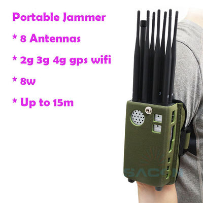 8000mAH 8 Jammer 2G 3G 4G σημάτων ΠΣΤ κεραιών φορητό Jammer σημάτων