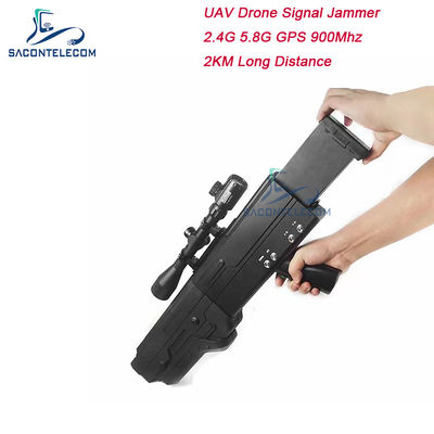5000mAh 2km 900MHz Drone Signal Jammer WiFi 5.8g 2.4G 4 ζώνες