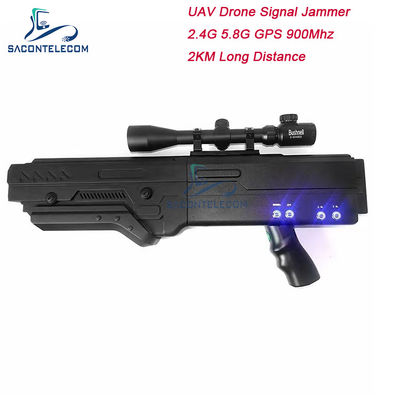4 Ζωνών Jammer Όπλων Drone με Μπαταρία 5000mAh και Εμβέλεια 2 χλμ για Μπλοκάρισμα Σήματος UAV