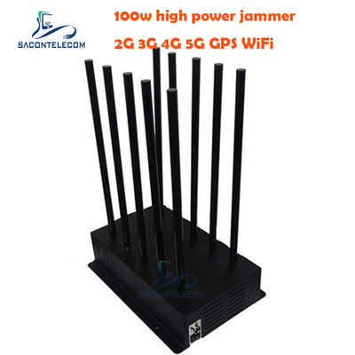 100W υψηλής ισχύος 5G σήμα Jammer Blocker με 10 ζώνες και 40m ακτίνα για χρήση σε εσωτερικούς χώρους