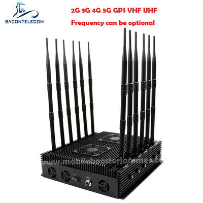 12 κεραίες 80W Δύναμη Multi-Frequency Signal Jammer Desktop WiFi Blocker για 2G 3G 4G 5G WiFi GPS