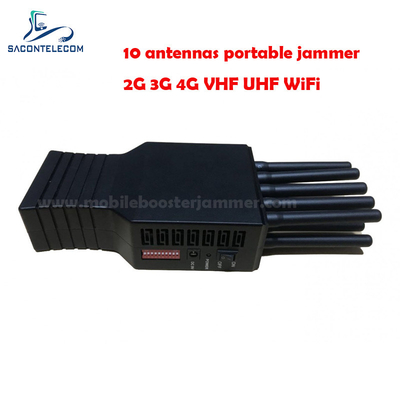 10w αποκλειστήρα σήματος κινητού τηλεφώνου 10 κεραίες 20m ακτίνα VHF UHF GPS