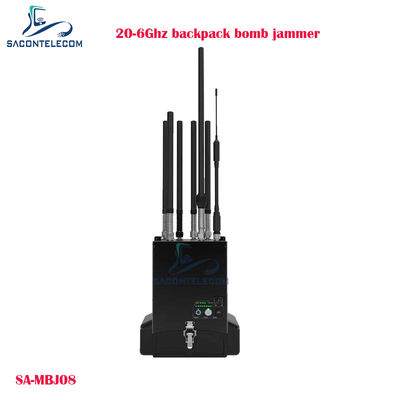 20-6000MHz Manpack drone jammer με ισχύ 100W και απόσταση παρεμβολής 40m backpack bomb jammer UAV signal blocker