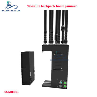 20-6000MHz Manpack drone jammer με ισχύ 100W και απόσταση παρεμβολής 40m backpack bomb jammer UAV signal blocker