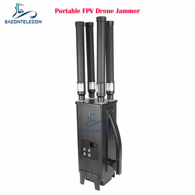 160W 4 ζώνες φορητό drone signal jammer με 1,5 χλμ. απόσταση παρεμβολής και ενσωματωμένη μπαταρία