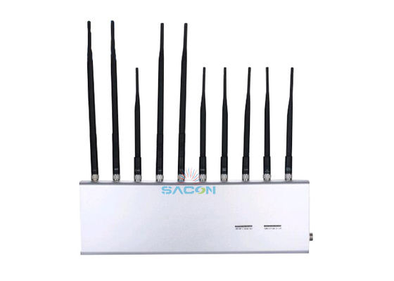 VHF UHF κινητό τηλέφωνο Wifi Jammer 10 ζώνες υψηλή αντίσταση για το σχολείο / στρατιωτικό