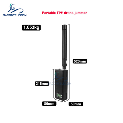Μονική ζώνη φορητό FPV Drone σήμα jammer 1.5km εμβέλεια Handheld UAV Anti Drone jammer