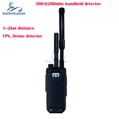 2 χλμ. Fpv Ατομικό ανιχνευτικό ανίχνευσης 300-6200mhz 2 κεραίες Φορητό ανιχνευτικό ανίχνευσης σήματος ανίχνευσης