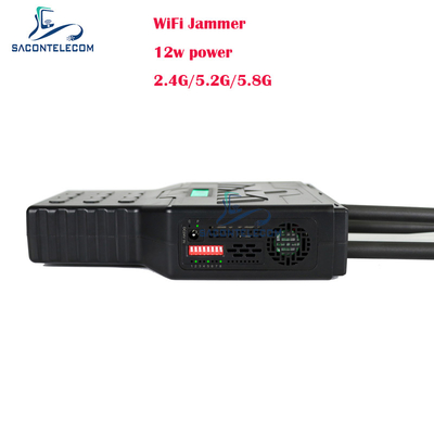 12W φορητό Wi-Fi Bluetooth 2.4G 5.2G 5.8G Τζάμερ σήματος κινητού τηλεφώνου με εμβέλεια 50 μέτρων