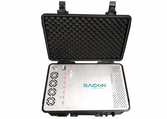 350W 7 κανάλια Manpack Jammer με κεραίες από γυάλινη ίνα για αποκλεισμό σήματος GPS 3G 4G