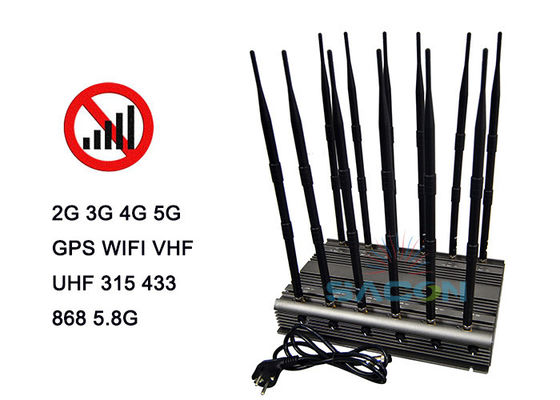 80W 5G Jammer με 12 Κεραίες και Τηλεχειριστήριο Υπέρυθρων για Μπλοκάρισμα Κινητών Τηλεφώνων