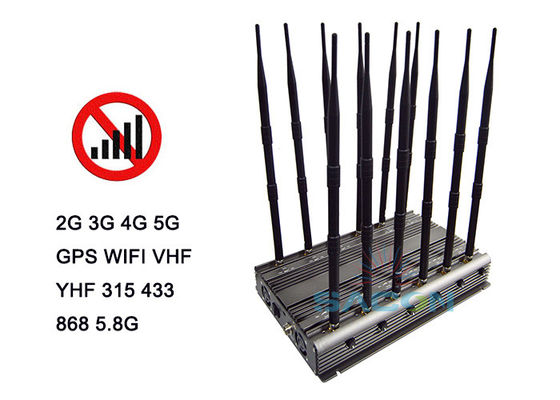 80W 5G Jammer με 12 Κεραίες και Τηλεχειριστήριο Υπέρυθρων για Μπλοκάρισμα Κινητών Τηλεφώνων