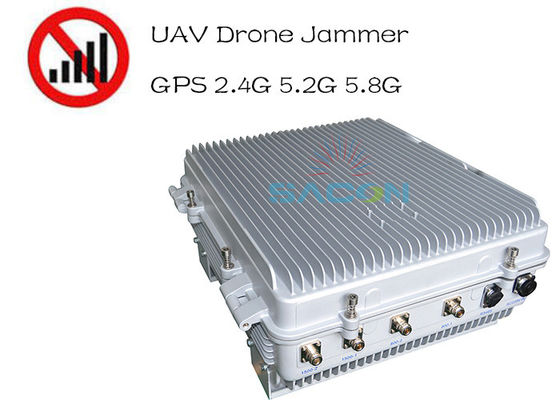 Αδιάβροχο IP64 Υψηλής ισχύος 385w Drone Signal Jammer 1.5km Μεγάλη απόσταση GPS 2.4G 5.8G