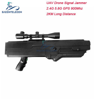 4 Ζωνών Jammer Όπλων Drone με Μπαταρία 5000mAh και Εμβέλεια 2 χλμ για Μπλοκάρισμα Σήματος UAV