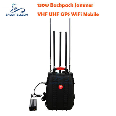 5 κανάλια VHF UHF Manpack Jammer με απόσταση 120m και ενσωματωμένη μπαταρία για το φορητό μπλοκάρισμα σήματος