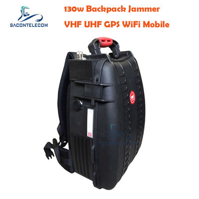 5 κανάλια VHF UHF Manpack Jammer με απόσταση 120m και ενσωματωμένη μπαταρία για το φορητό μπλοκάρισμα σήματος