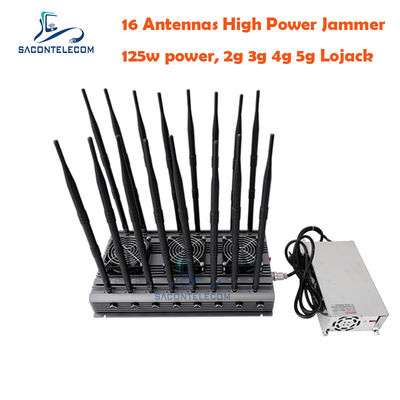 16 Κεραίες 125W Ισχύς 40μ Ακτίνα Επιτραπέζιος WiFi Jammer Σήματος για Πολυζωνική Παρεμβολή