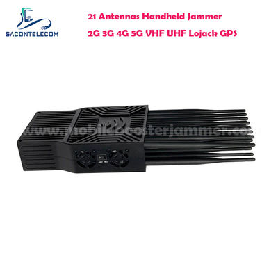 21W Ισχύς Εξόδου Φορητός Παρεμποδιστής Σήματος με 21 Κεραίες για 5G Lojack UHF VHF GPS WiFi Μπλοκάρισμα