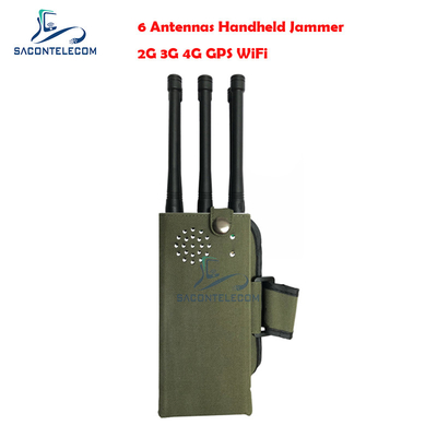 6 Jammer τηλεφωνικού ΠΣΤ κυττάρων ζωνών Blocker Jammer σημάτων Bluetooth τσεπών 30m ακτίνας
