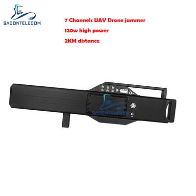 7 Jammer 120w σημάτων κηφήνων καναλιών υψηλή δύναμη 2KM Jammer κηφήνων απόστασης αντι πυροβόλο όπλο