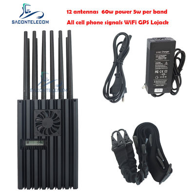 60w 40m Jammer 2G 3G 4G 5G WiFi τηλεφωνικών σημάτων κυττάρων ακτίνας ΠΣΤ Lojack