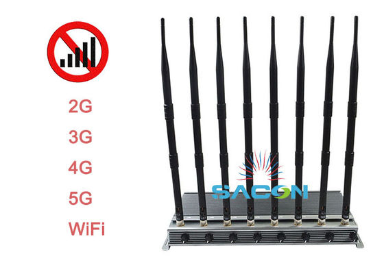 Δύναμη εξόδου 40W Διακόπτης σήματος 5G με ακτίνα παρεμβολής 80m και 3 ανεμιστήρες ψύξης