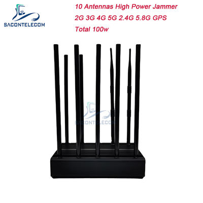 10 κεραίες 100w 80m Jammer WiFi 2G 3G 4G 5G υπολογιστών γραφείου ΠΣΤ