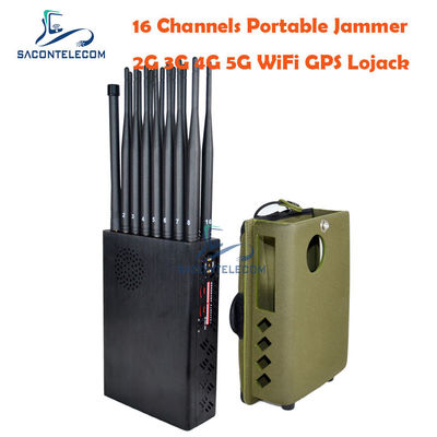 12000mAh 16w Μανδύα σήματος κινητού τηλεφώνου 20m WiFi GPS Jammer 2G 3G 4G 5G