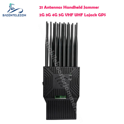 Φορητό Jammer 21 κεραίες 21w 2G 3G 4G RC UHF VHF σημάτων Lojack WiFi