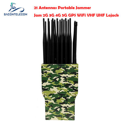 21 κανάλια 5G σήμα Jammer Blocker με 16000mAH μπαταρία και 2-30m Jamming Range